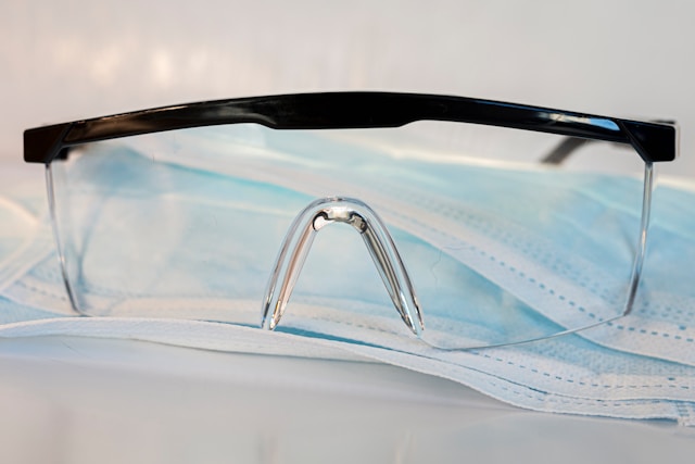 glasses and mask